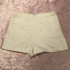 High-waisted white shorts